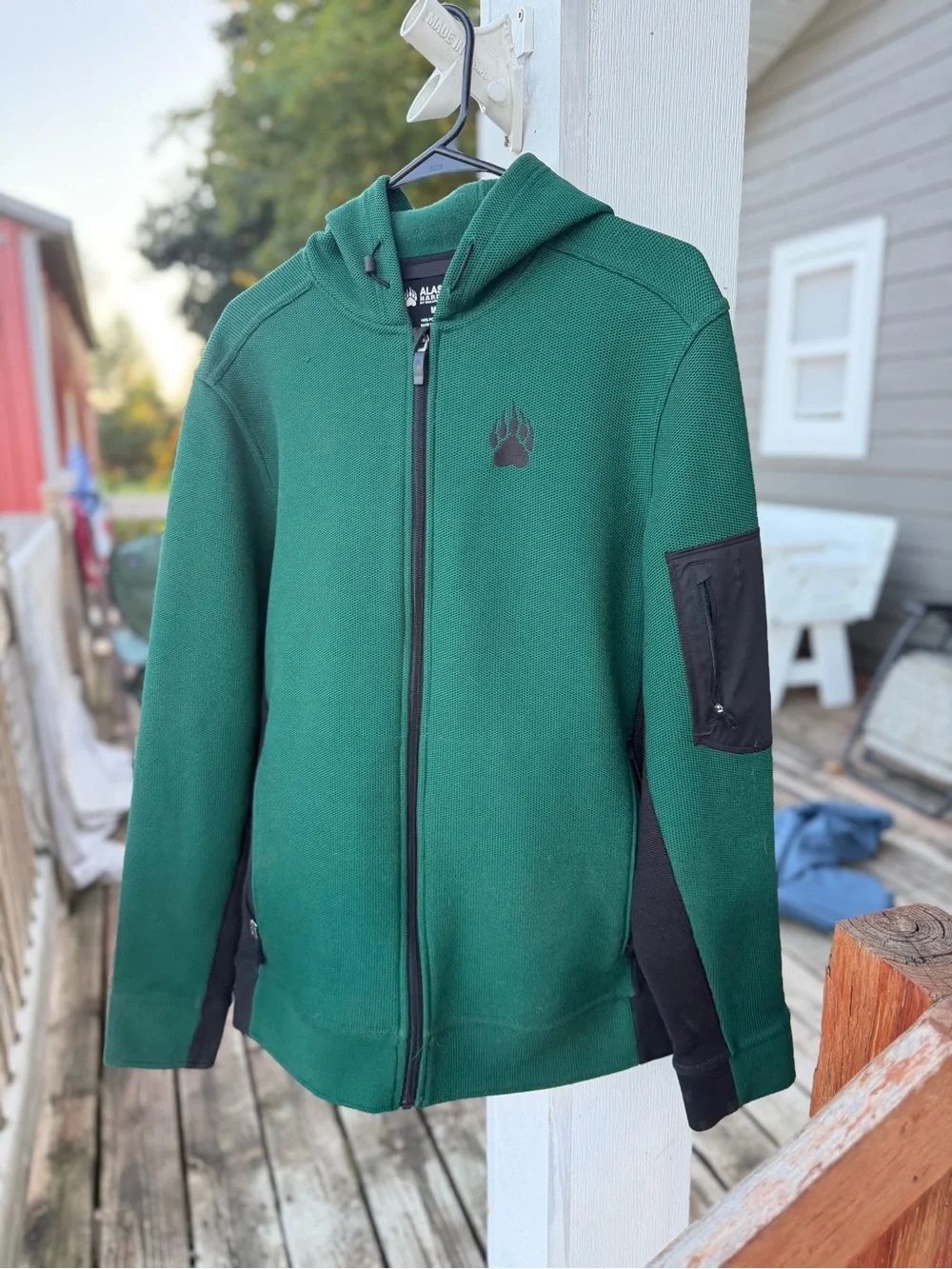 Men's Green Full-Zip Hooded Jacket